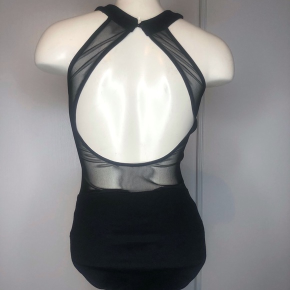 Black Mesh Block Bodysuit - Picture 9 of 13